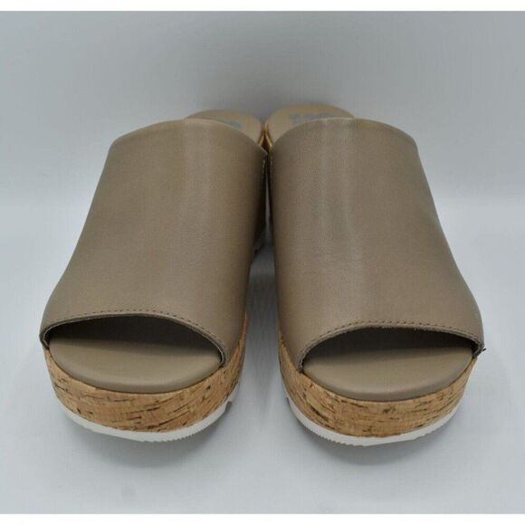 Sorel Womens Size 10.5 Omega Taupe Sea Salt Cameron Wedge Platform Mules Sandals - Picture 7 of 11